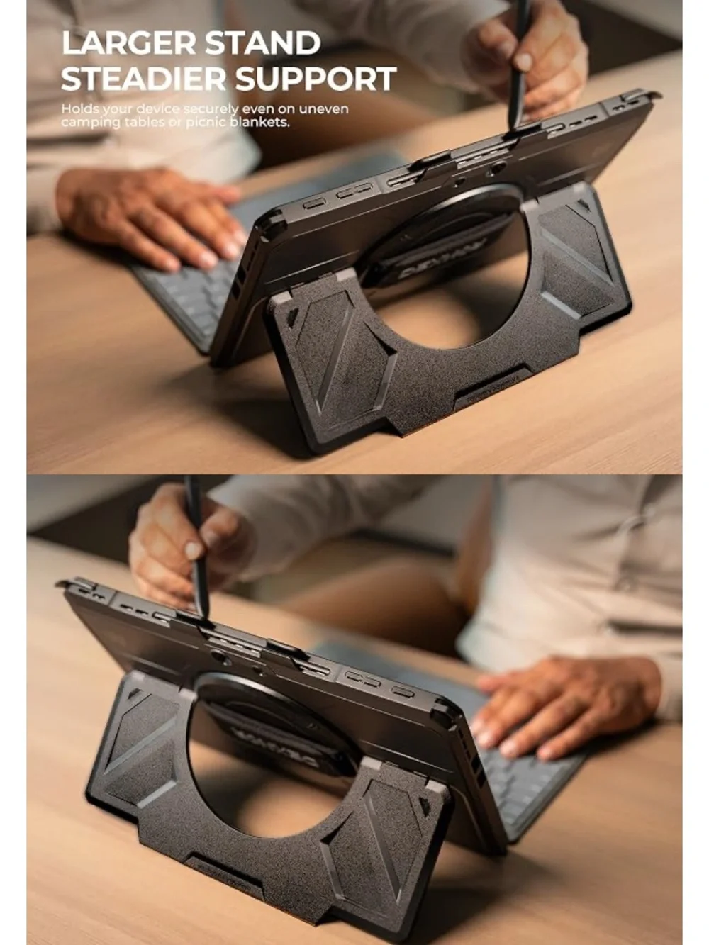 DEXNOR Rugged Rotating Tablet Case in Black for Surface Pro 12th Edition 13”